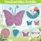 3 pcs Wooden Butterfly Blocks – Pink & Blue Glitter Spring Tabletop Decor